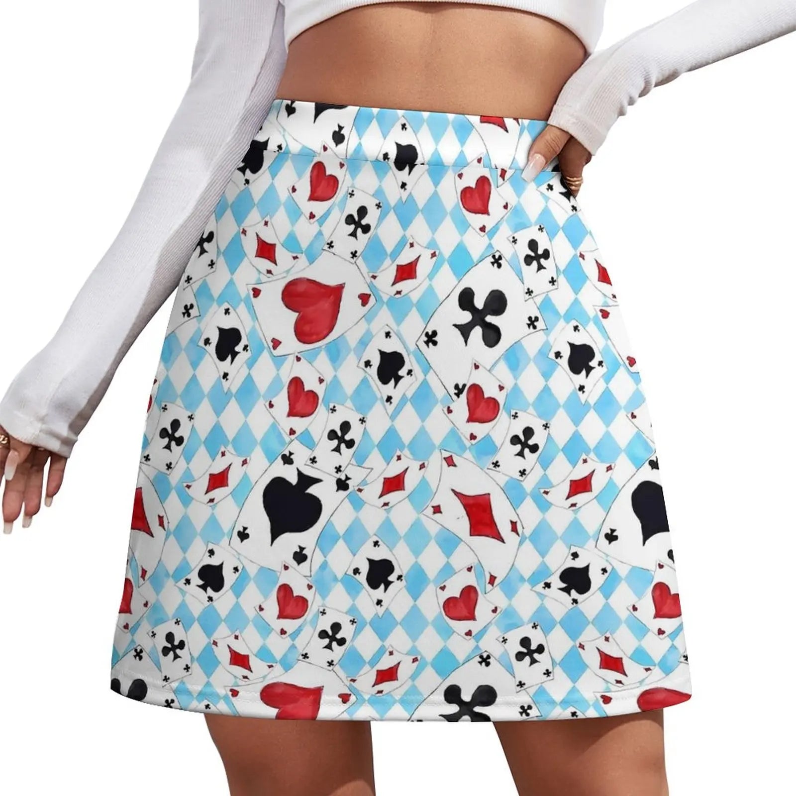 Playing Cards Casino The Gambler Skirt Summer  Y2K Casual A-line Skirts Cute Mini Skirt Ladies Graphic Oversized Skort Clothes