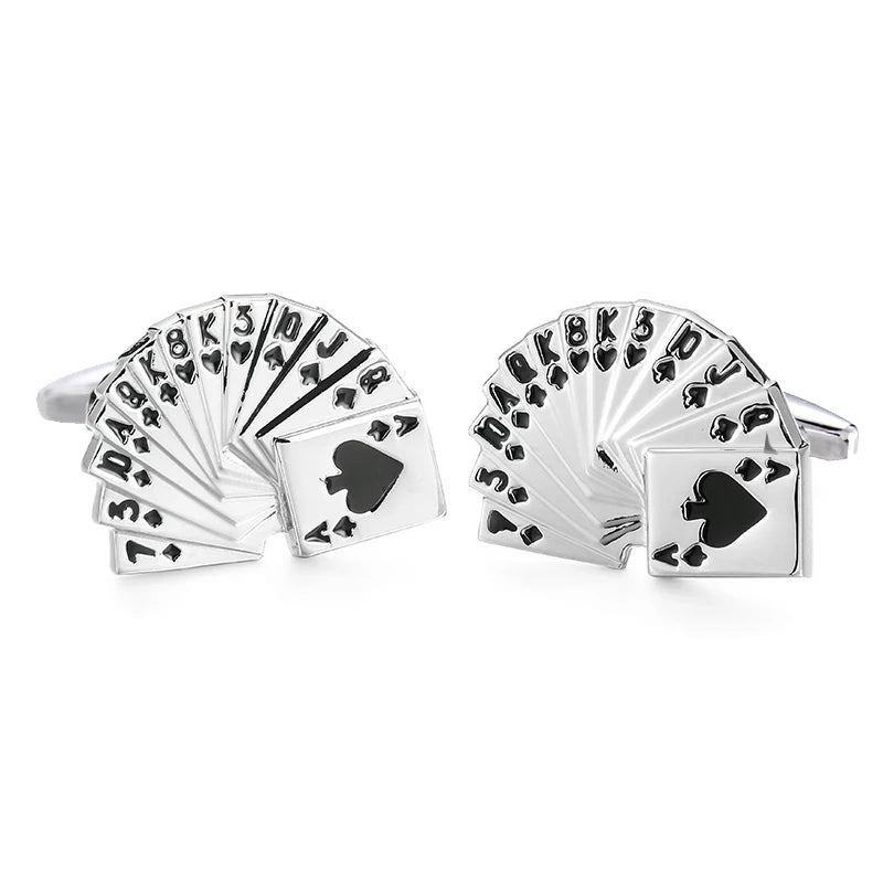 Boutons de Manchette Homme Cufflinks Cuivre - Ancre Gouvernail Poker Golf