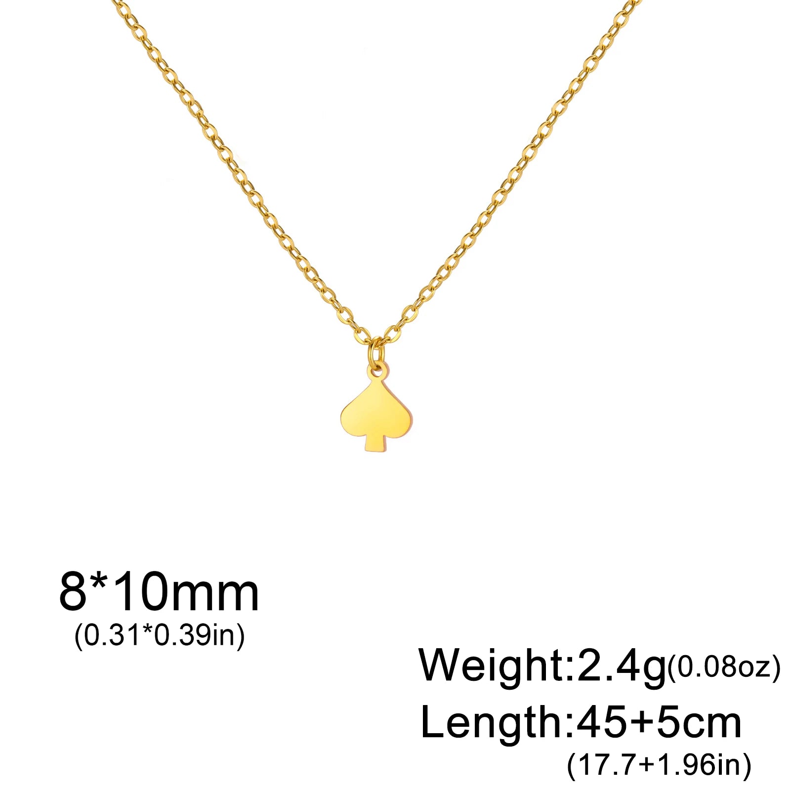Unift Lucky Gambler Necklace for Poker Players Digger Stainless Steel Spade Ace Pendant Women Choker Neck Chain Trendy Jewelry