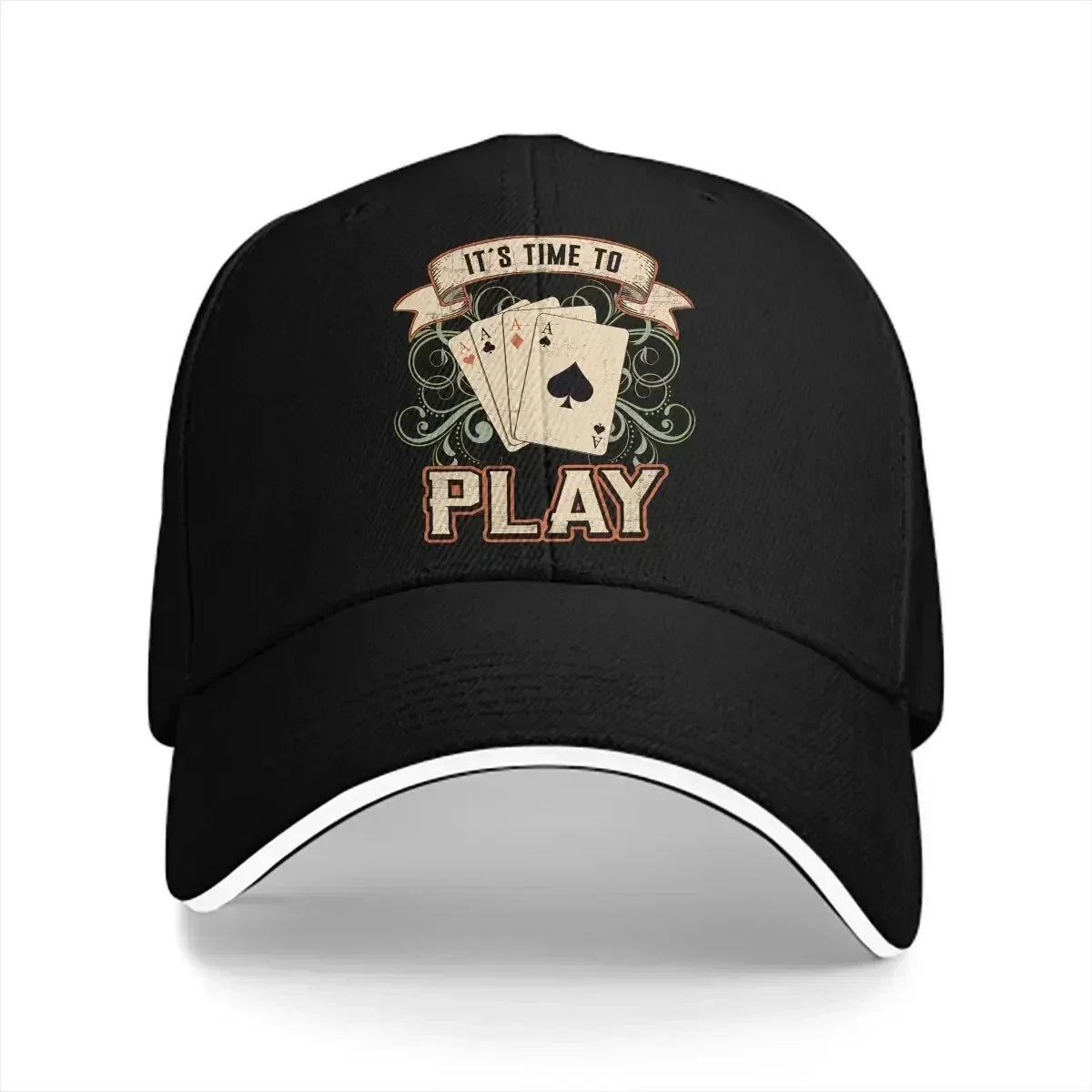 Card Playing Day Poker Ace Casino Game Baseball Cap Men Hats Women Visor Protection Snapback Poker Caps