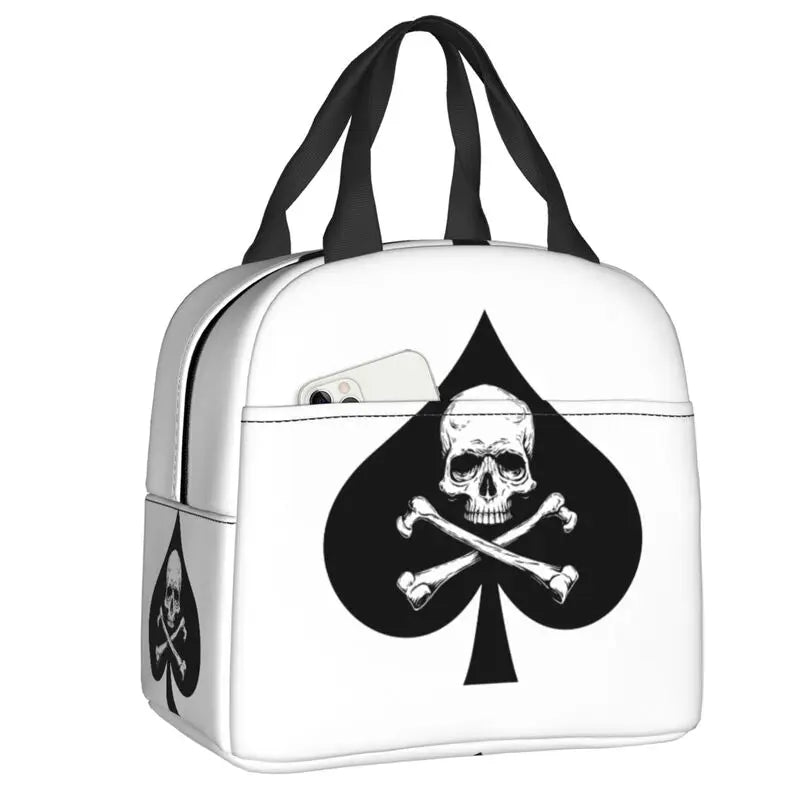 Poker Four Suits Portable Lunch Box Étanche Card Game Players Cooler Thermal Food Insulated Lunch Bag School Children Student