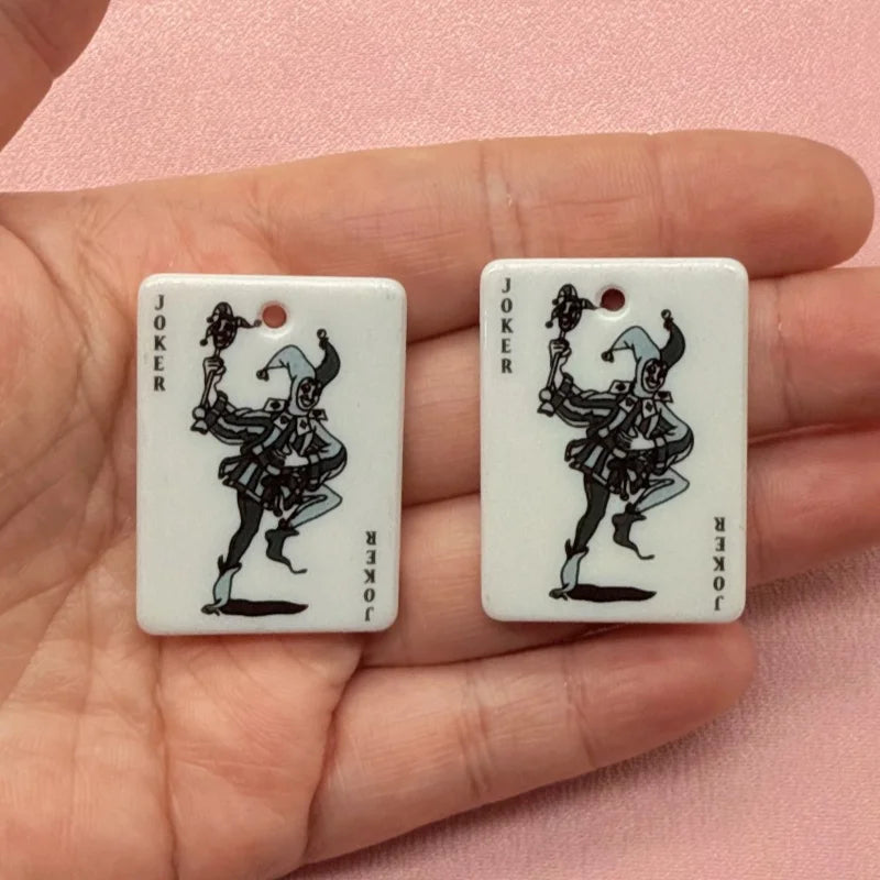 10pcs acrylic simulation poker pendant, DIY jewelry making earrings, keychain accessories