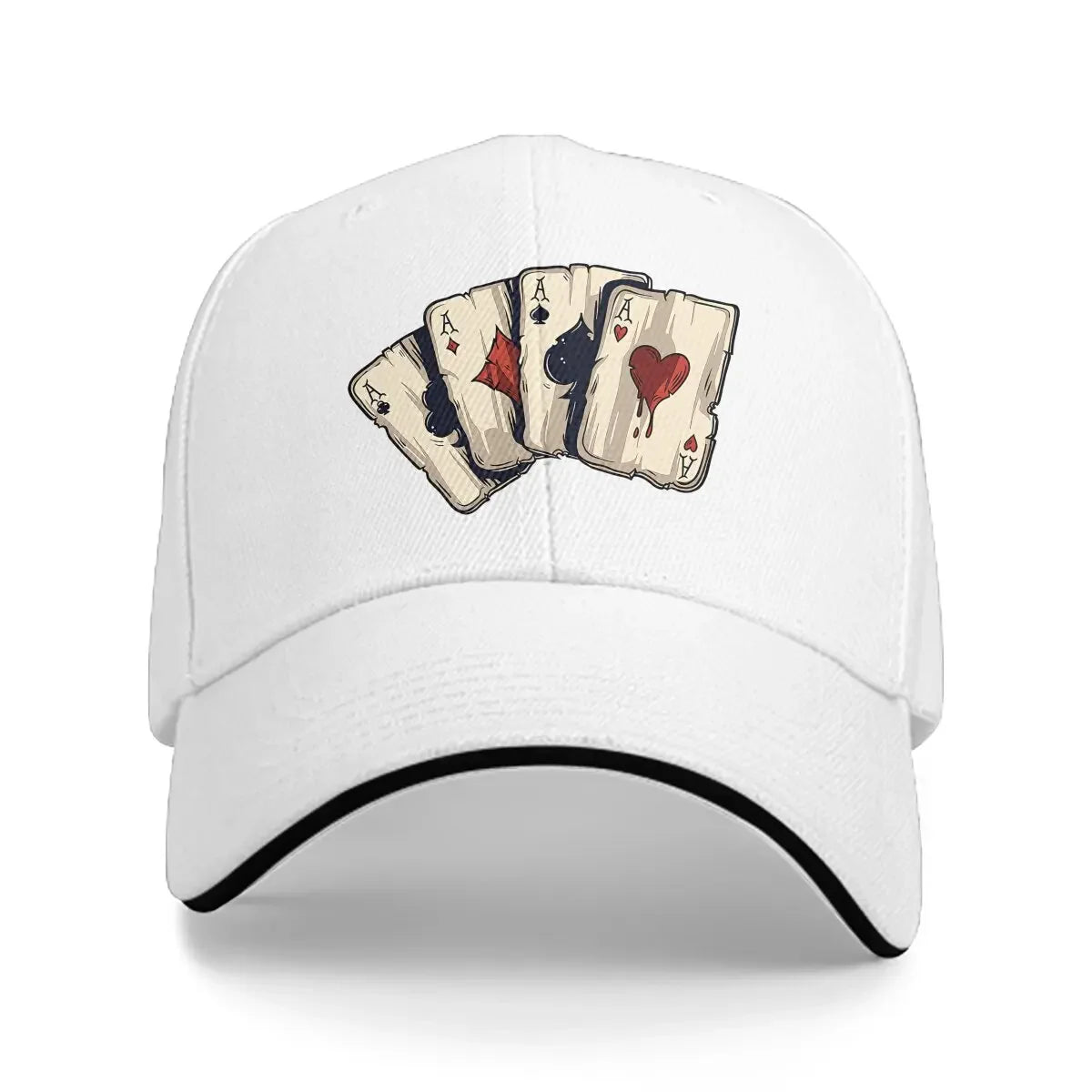 Poker Multicolor Hat Peaked Men's Cap Playing Cards Poker Design Personalized Visor Protection Hats