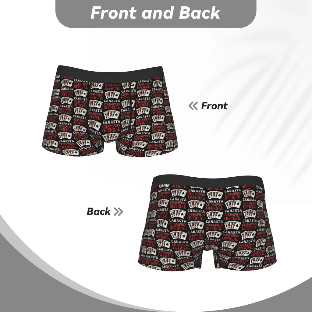 Champion Gambling Poker Card Game Underwear  Males Boxer Brief Novelty Boxer Shorts High Quality Pattern Plus Size Panties