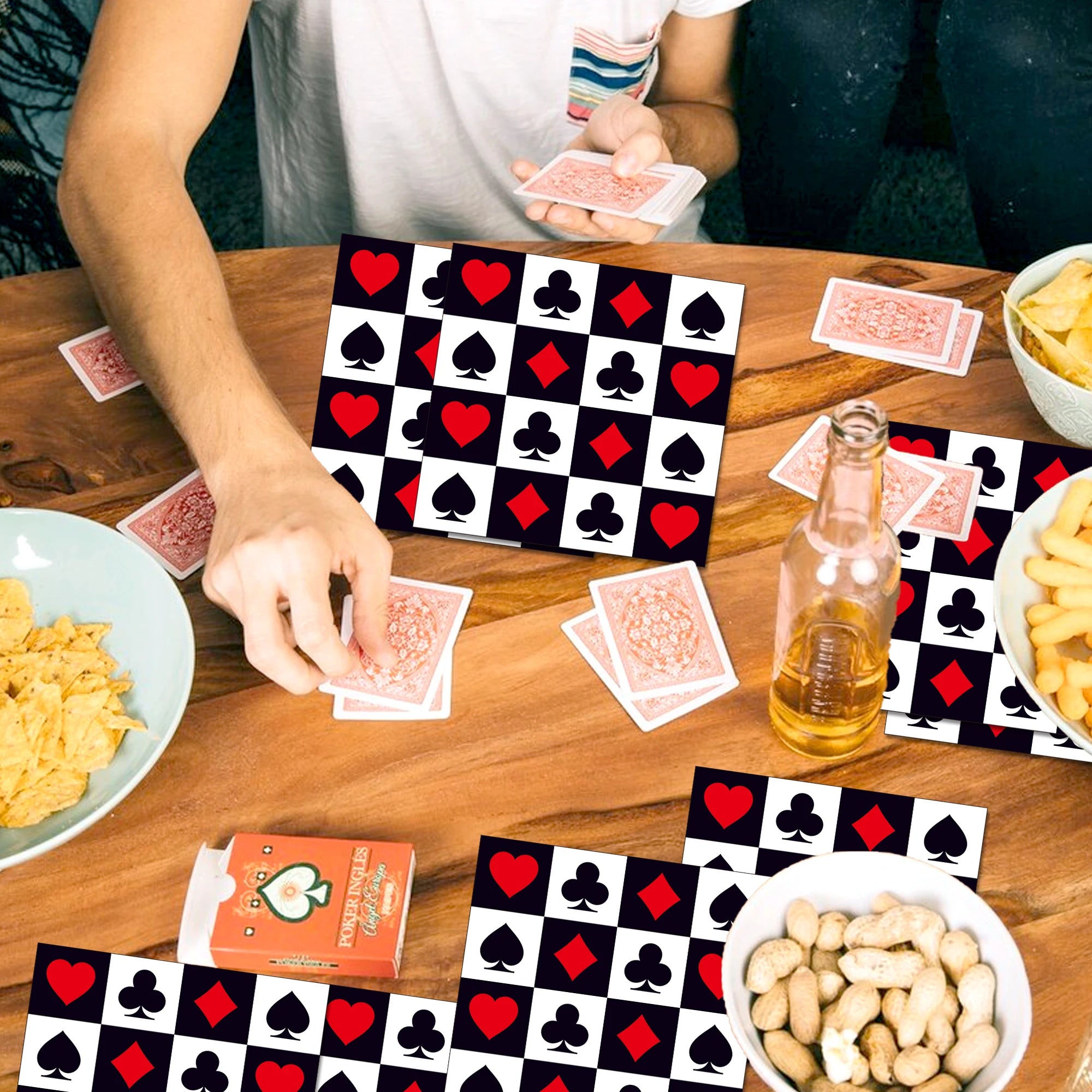 20pcs  Poker Game Card Square Guest Napkins Disposable Paper Dinner Napkin Bathroom Hand Towels Wedding Birthday Party Decor