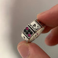 Fashionable and Trendy Creative Rings Playing Cardsvintage Zircon Rings for Men and Women Fashionable Jewelry Party Gifts
