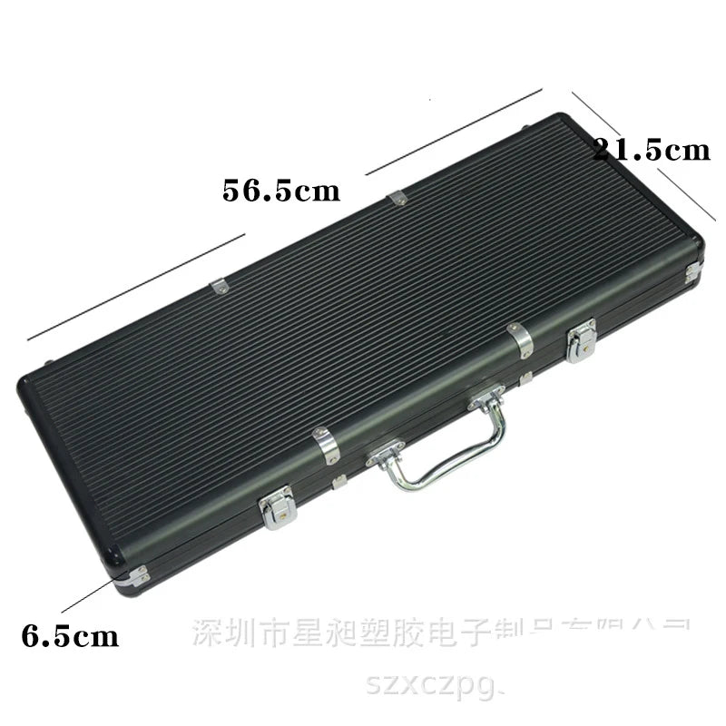 Professional Black Handheld Aluminum Poker Chips Case Texas Hold'em Poker Chip Box Club Home Game ABS Aluminum Chips Storage Box