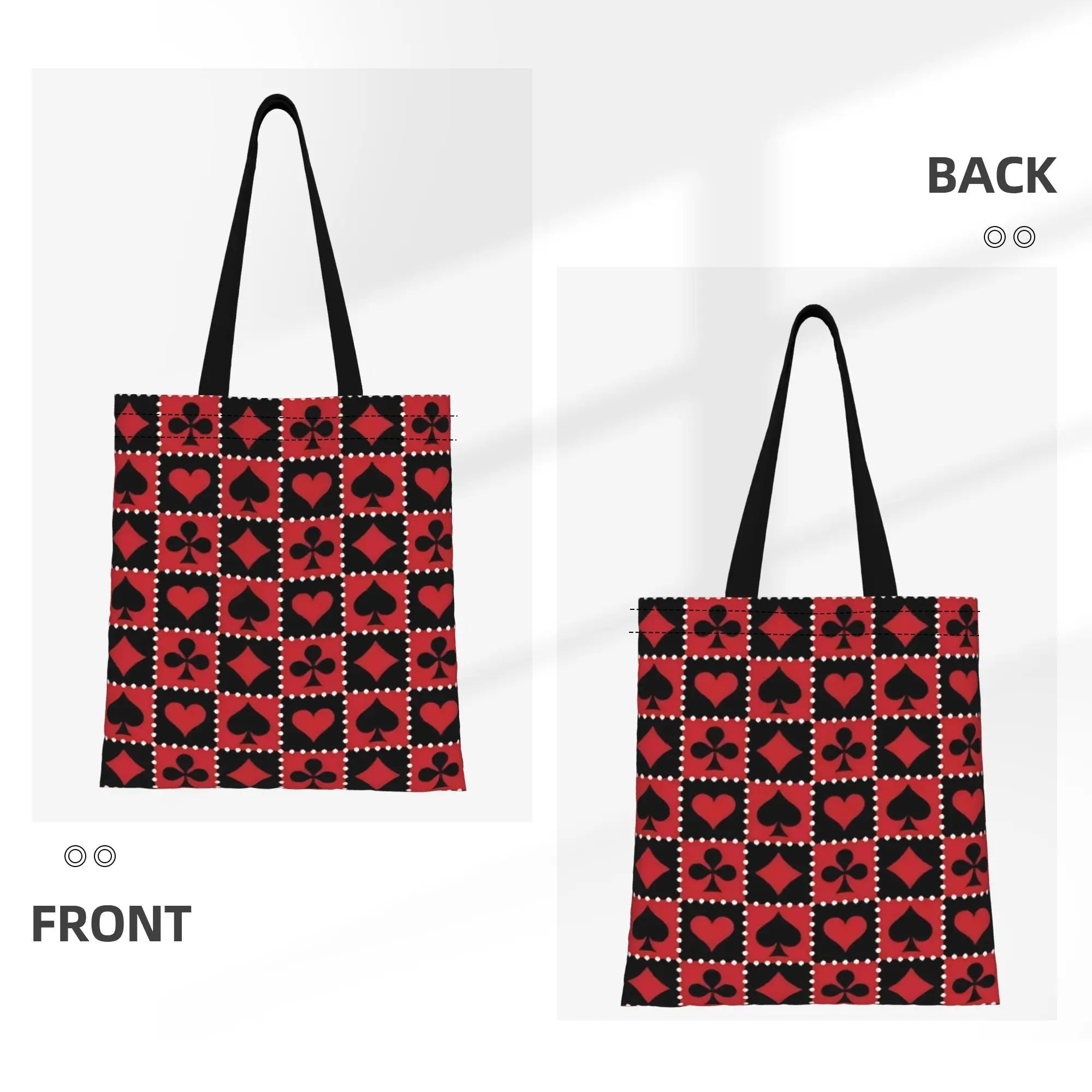 Fashionable Tote Bag - Grand Format Cartes à Jouer Style Toile Sac Foldable Chic Cadeaux
