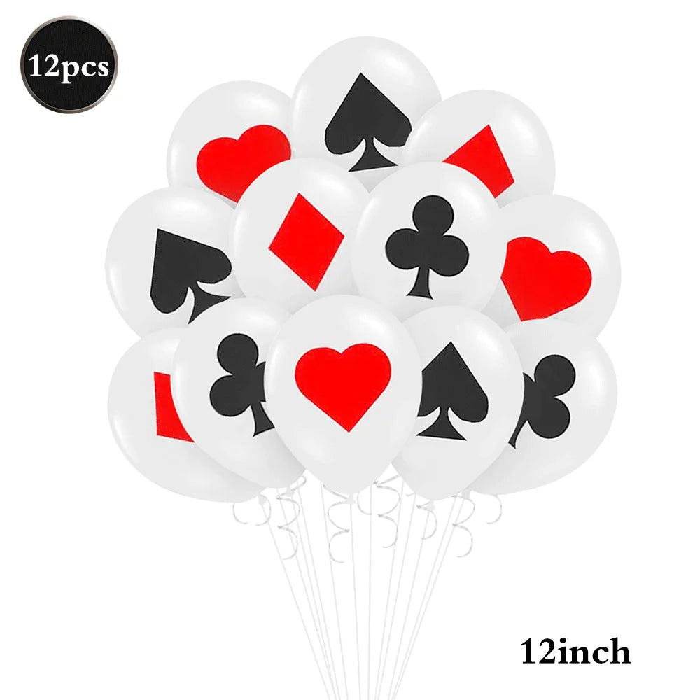 Casino Fête Décoration Dice Ballon Chanceux 7 Aluminium Ballon Latex Poker Ballons Casino Poker Fête Las Vegas Mariage Décorations