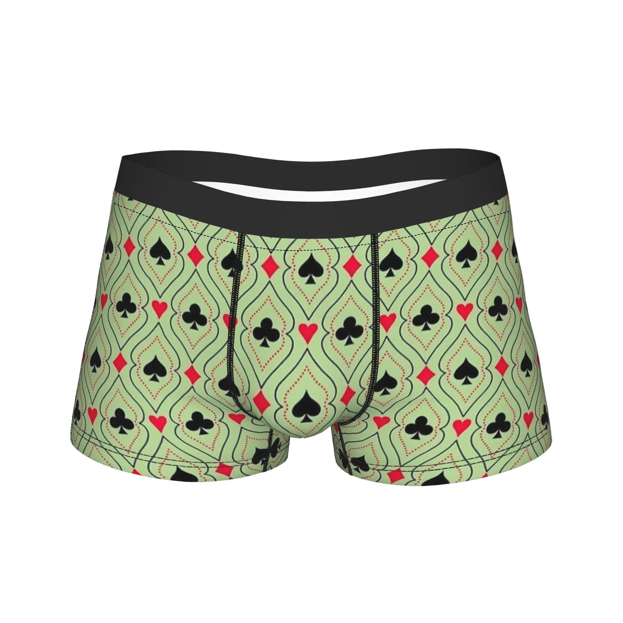 Playing cards suit symbols Underwear  Elastic Underpants Custom DIY Boxer Brief For Men 3D Pouch Plus Size Boxershorts