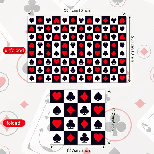 20pcs  Poker Game Card Square Guest Napkins Disposable Paper Dinner Napkin Bathroom Hand Towels Wedding Birthday Party Decor