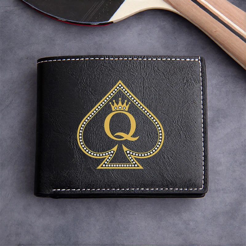 Queen of Pique Premium PU Leather Portefeuille pour Homme Slim Lightweight Durable Business Style Elegant Design