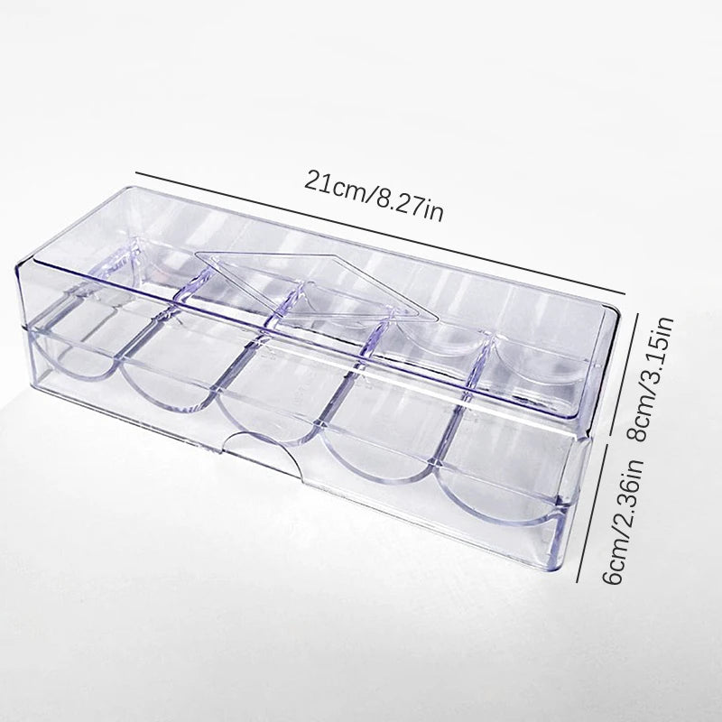 Acrylic Fine Chips Transparent Box Casino Gambling Chips Storage Case With Covers Poker Chips Box Coin Collection Holder Boxes