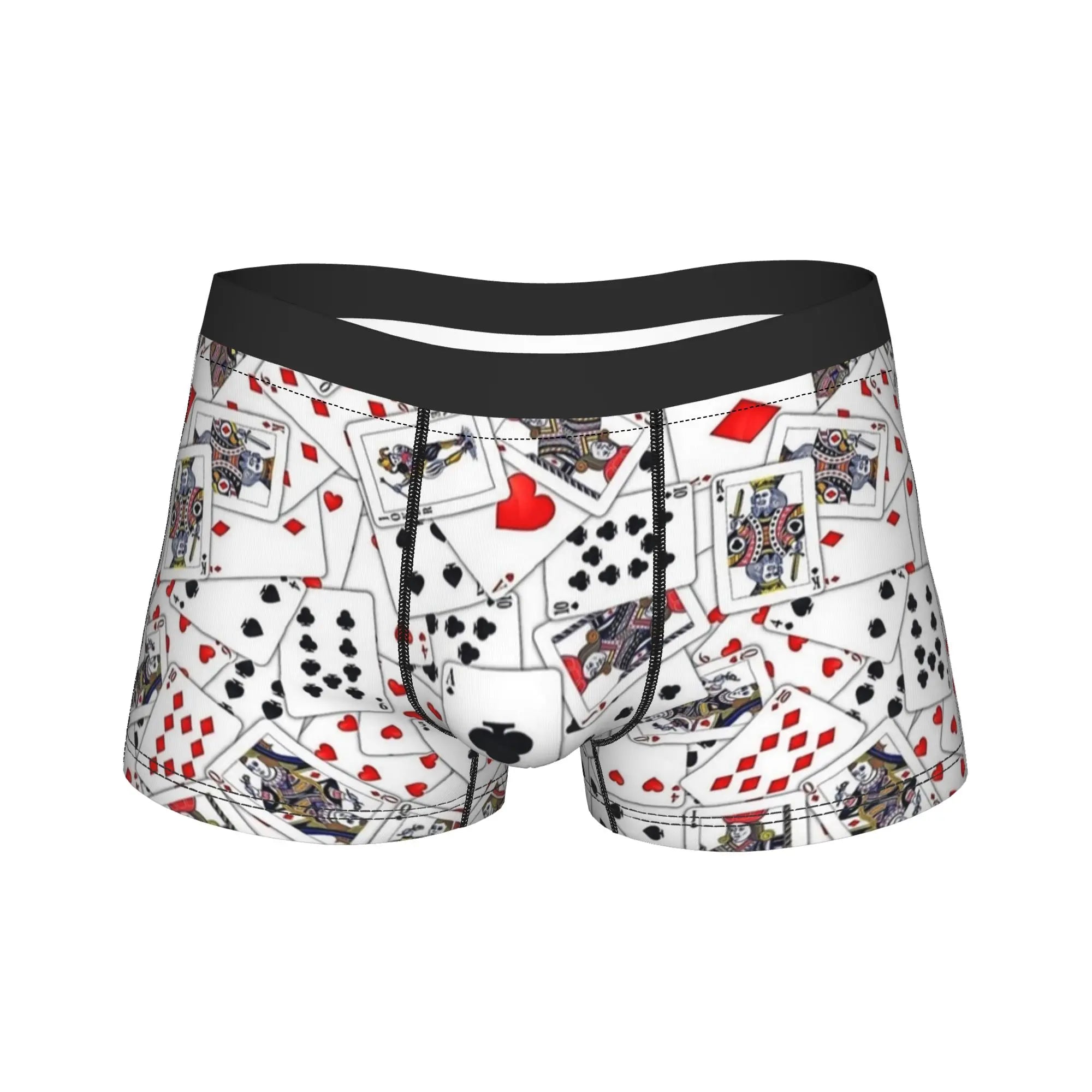 Playing cards suit symbols Underwear  Elastic Underpants Custom DIY Boxer Brief For Men 3D Pouch Plus Size Boxershorts