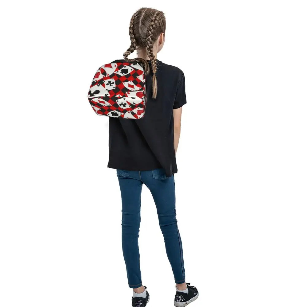Poker Four Suits Portable Lunch Box Étanche Card Game Players Cooler Thermal Food Insulated Lunch Bag School Children Student