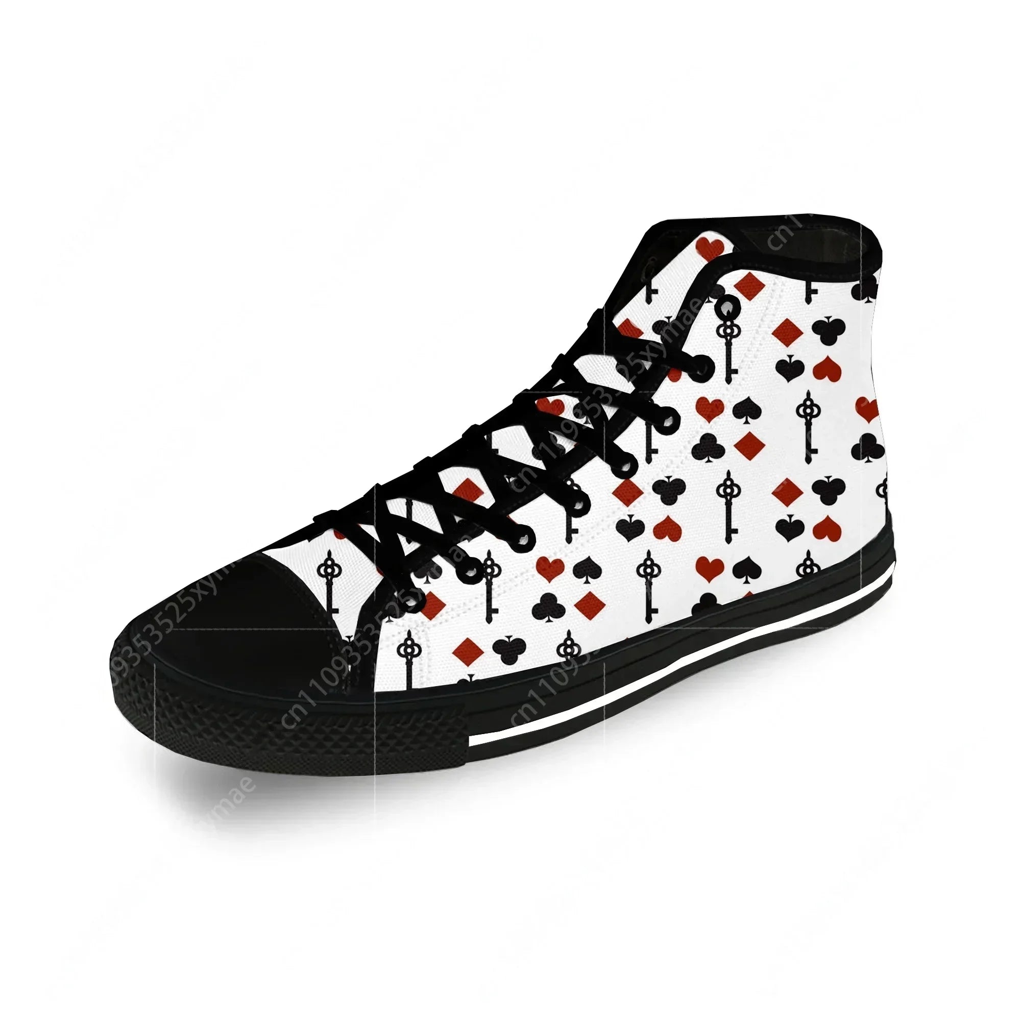 Playing Card Poker Popular Cool Casual Cloth Fashion 3D Print High Top Canvas baskets