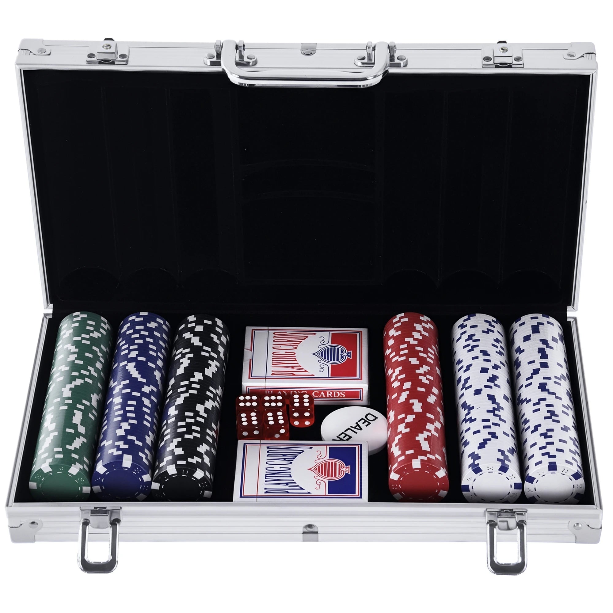 HOMCOM Poker case complete Poker box with toy 2 set of cards + 2 aluminum keys