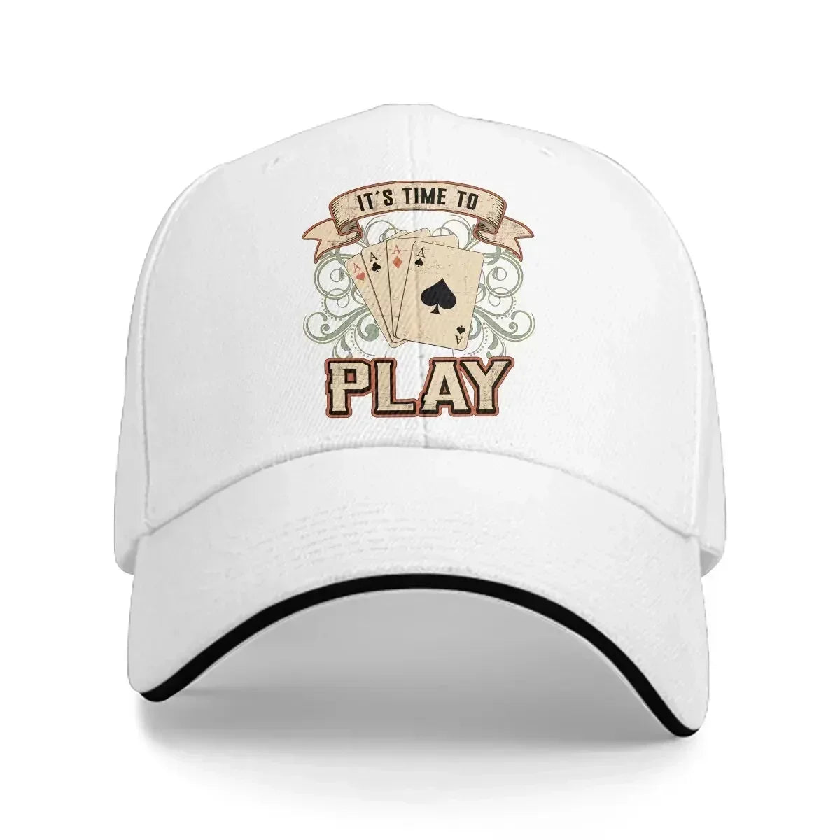 Card Playing Day Poker Ace Casino Game Baseball Cap Men Hats Women Visor Protection Snapback Poker Caps