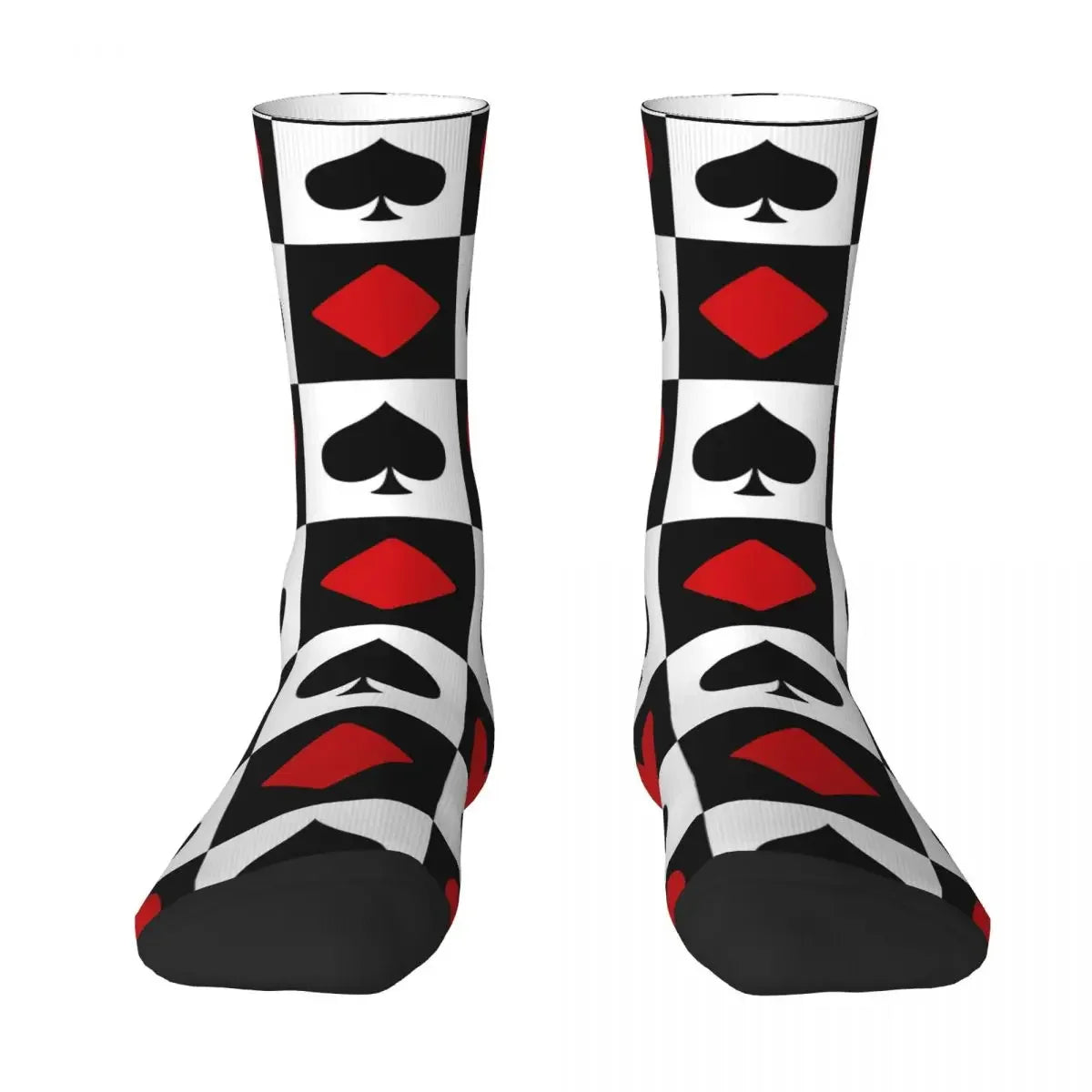 Playing Card Socks Harajuku Sweat Absorbing Stockings All Season Long Socks Accessories for Unisex Gifts