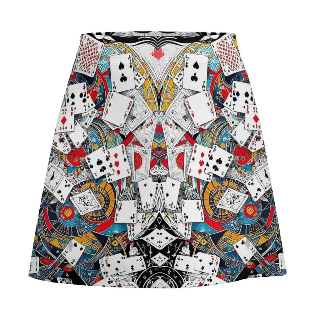 Playing Cards Casino The Gambler Skirt Summer  Y2K Casual A-line Skirts Cute Mini Skirt Ladies Graphic Oversized Skort Clothes