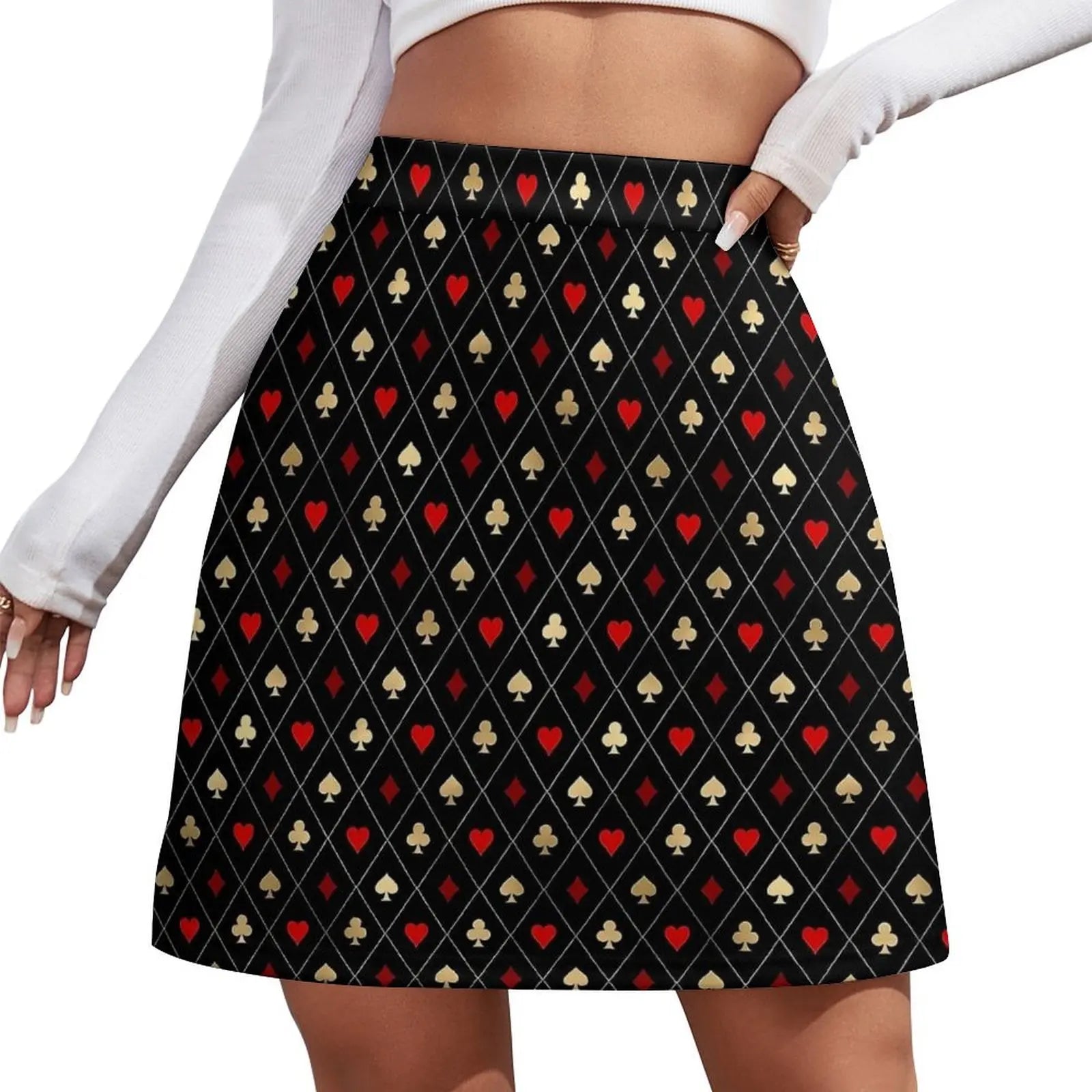 Playing Cards Casino The Gambler Skirt Summer  Y2K Casual A-line Skirts Cute Mini Skirt Ladies Graphic Oversized Skort Clothes