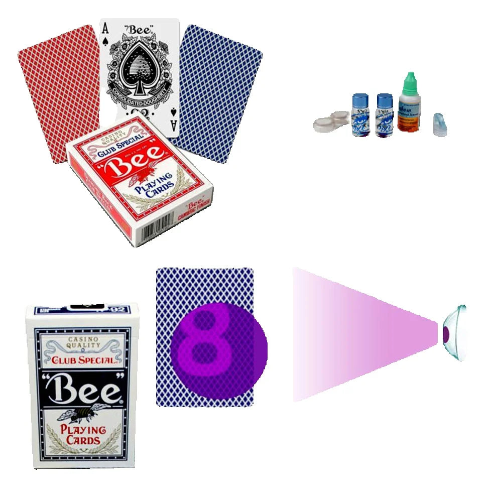 Bee No.92 Club Special Infrared Marked Cards for Infrared Sunglasses & Infrared Contact lenses Cheating（Only Cards)