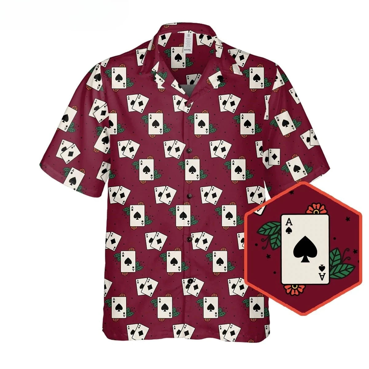 Poker Hawaiian Shirts Gambling Shirt Blackjack Short-sleeve Button Down Shirt Gift for Casino Lover Las Vegas Trip Casino Shirt