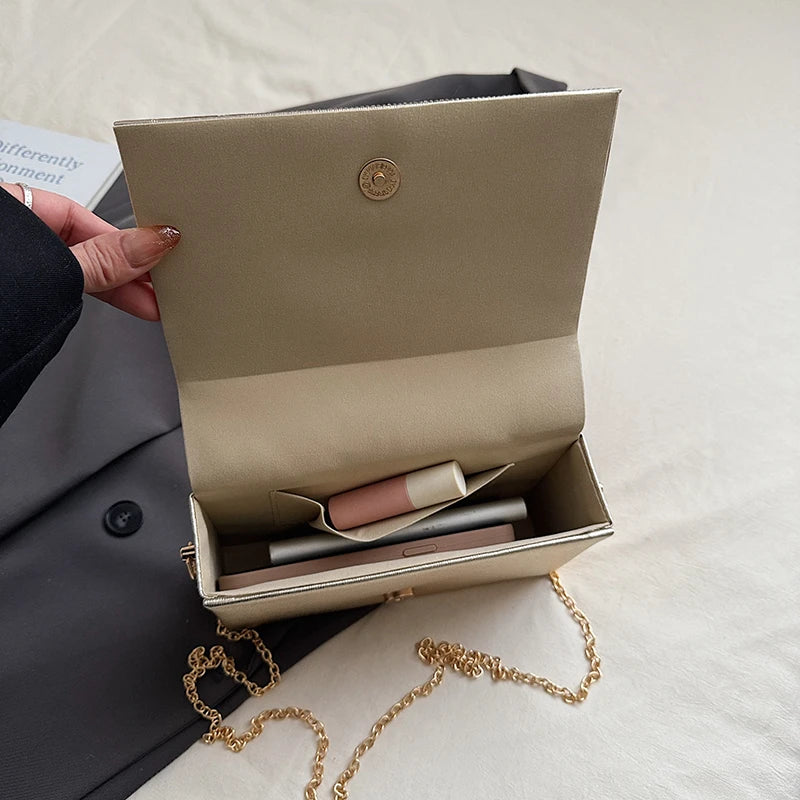 Sac à Main Pochette Femme Strass Poker Cœur — Chaîne Dorée Bandoulière Soirée