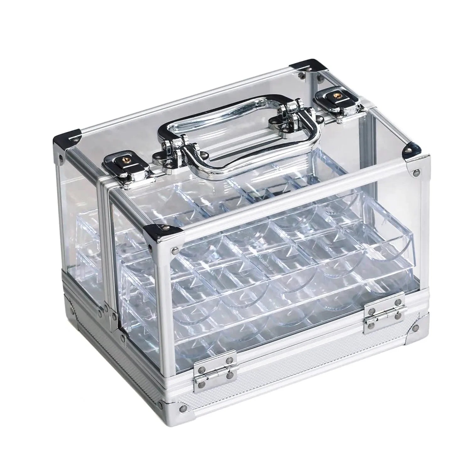 Mallette de Poker 600 Jetons - Valise Aluminium & Acrylique Transparente