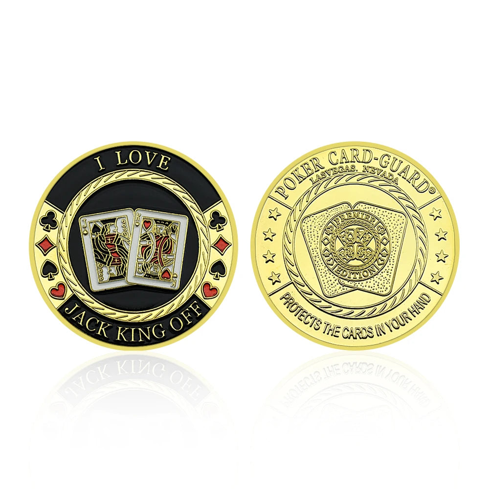 Casino Crafts Texas Hold'em Las Vegas Poker Chips Game Lucky Coins Gold Plated Medal Holiday Gift Fans Collection