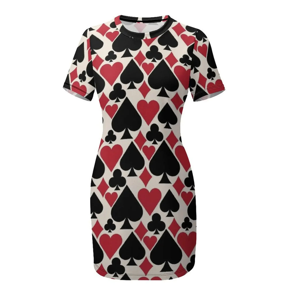 Casino Fun Short-Sleeved Dress Bride dresses chic and elegant woman dress dress for women summer elegant