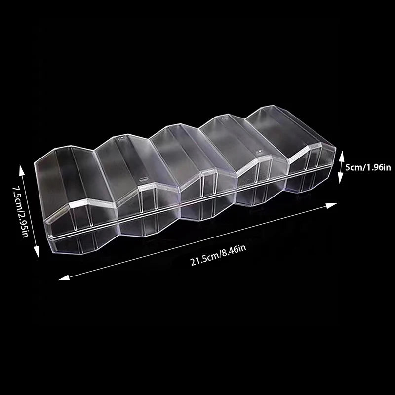 1Pc Portable 100Chips Poker Chip Tray Box W/ Lid For Casino Game 24 X 8 X 5cm Chips Poker Chips Box Acrylic Fine Transparent Box