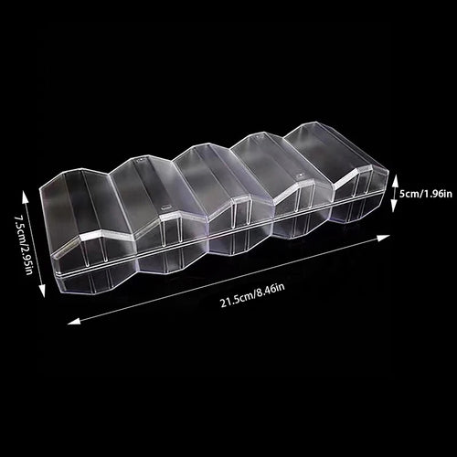 1Pc Portable 100Chips Poker Chip Tray Box W/ Lid For Casino Game 24 X 8 X 5cm Chips Poker Chips Box Acrylic Fine Transparent Box