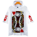 Playing Cards Poker K Q A print hooded t-shirt men/women KING QUEEN t shirt boys/girls fashion harajuku t shirts cosplay costume
