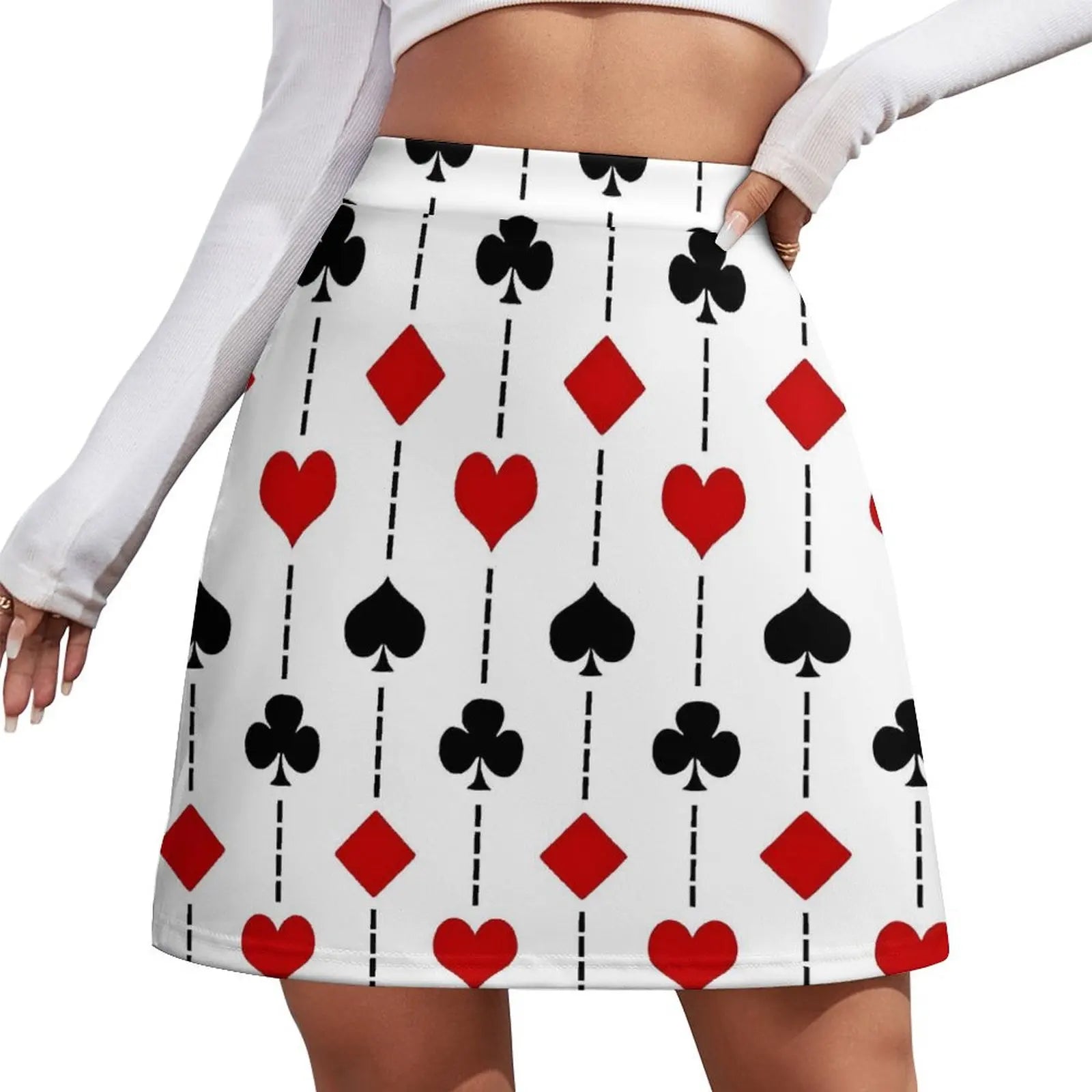 Playing Cards Casino The Gambler Skirt Summer  Y2K Casual A-line Skirts Cute Mini Skirt Ladies Graphic Oversized Skort Clothes