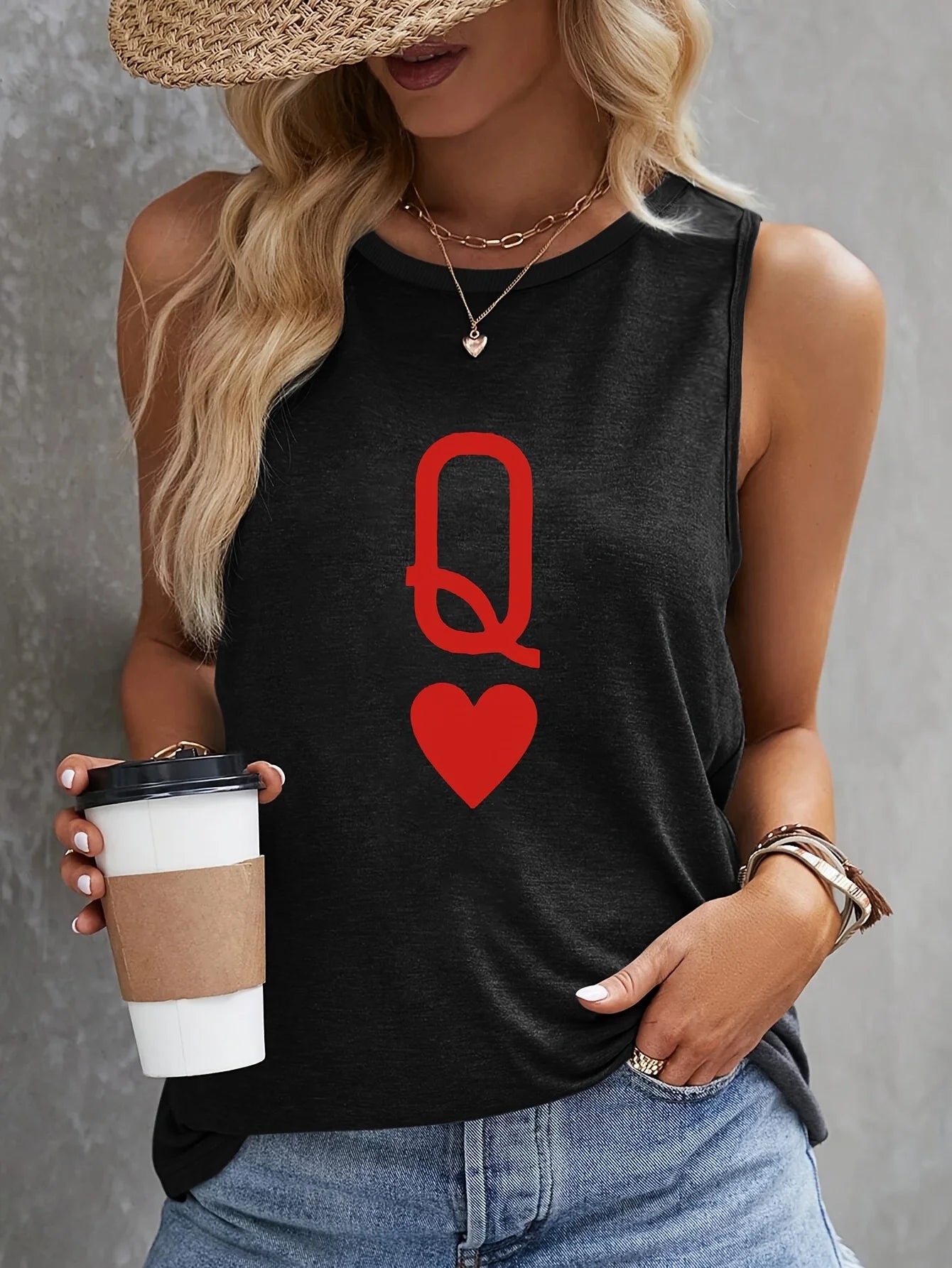 PLUS SIZE printed Summer women's loose and personalized dream catcher mesh printed vest top T-shirt comfortable sleeveless
