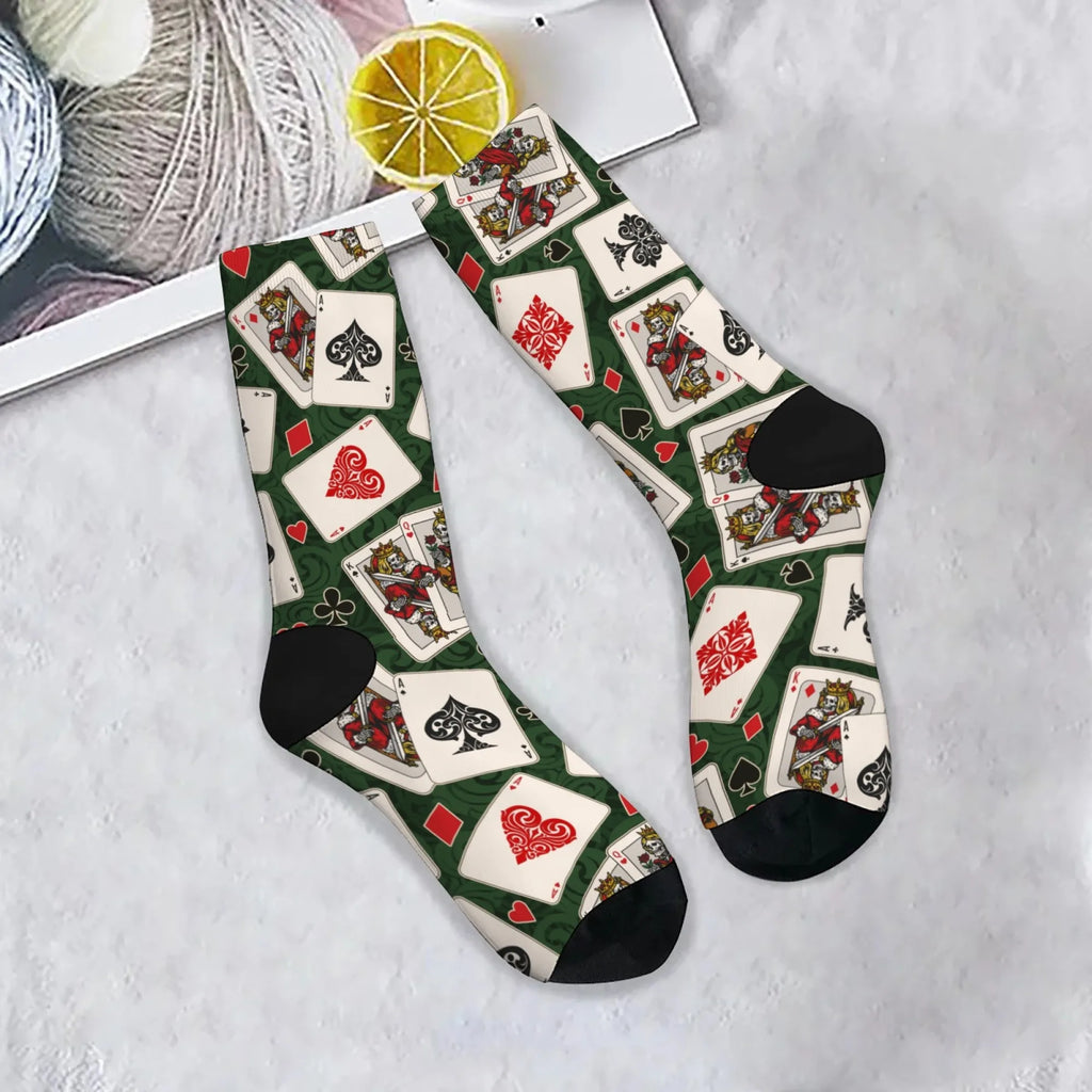 Skull Poker Novelty Men's Socks Retro Style Comfortable Casual Fashion Sports Socks Crazy Party Gift Street Hip-Hop Funny Socks