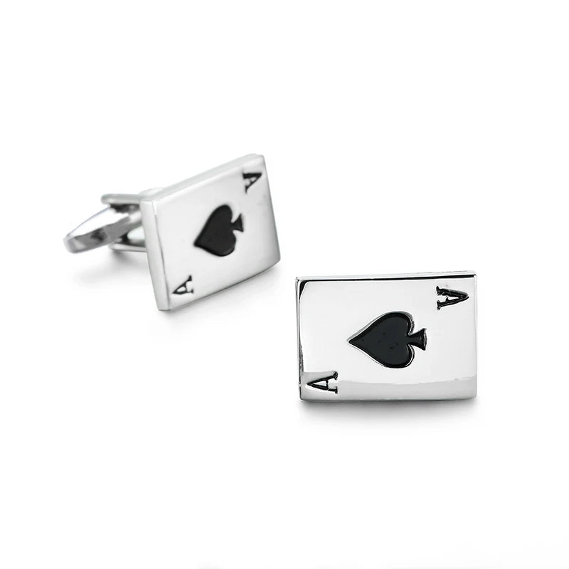Boutons de Manchette Homme Cufflinks Cuivre - Ancre Gouvernail Poker Golf