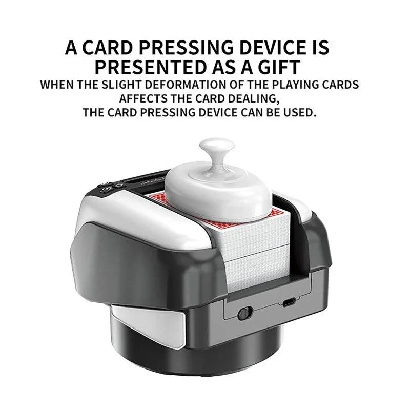 2400mAh Rechargeable Automatic Card Dealer Machine 360° Rotating Electric Poker Card Dispenser Tool For Outdoor Parties