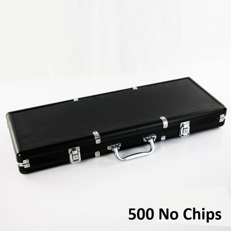 Professional Black Handheld Aluminum Poker Chips Case Texas Hold'em Poker Chip Box Club Home Game ABS Aluminum Chips Storage Box