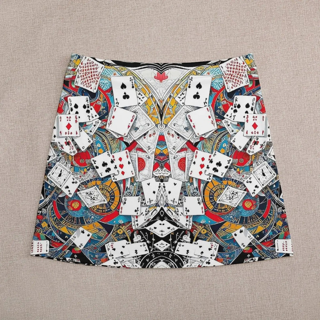 Playing Cards Casino The Gambler Skirt Summer  Y2K Casual A-line Skirts Cute Mini Skirt Ladies Graphic Oversized Skort Clothes