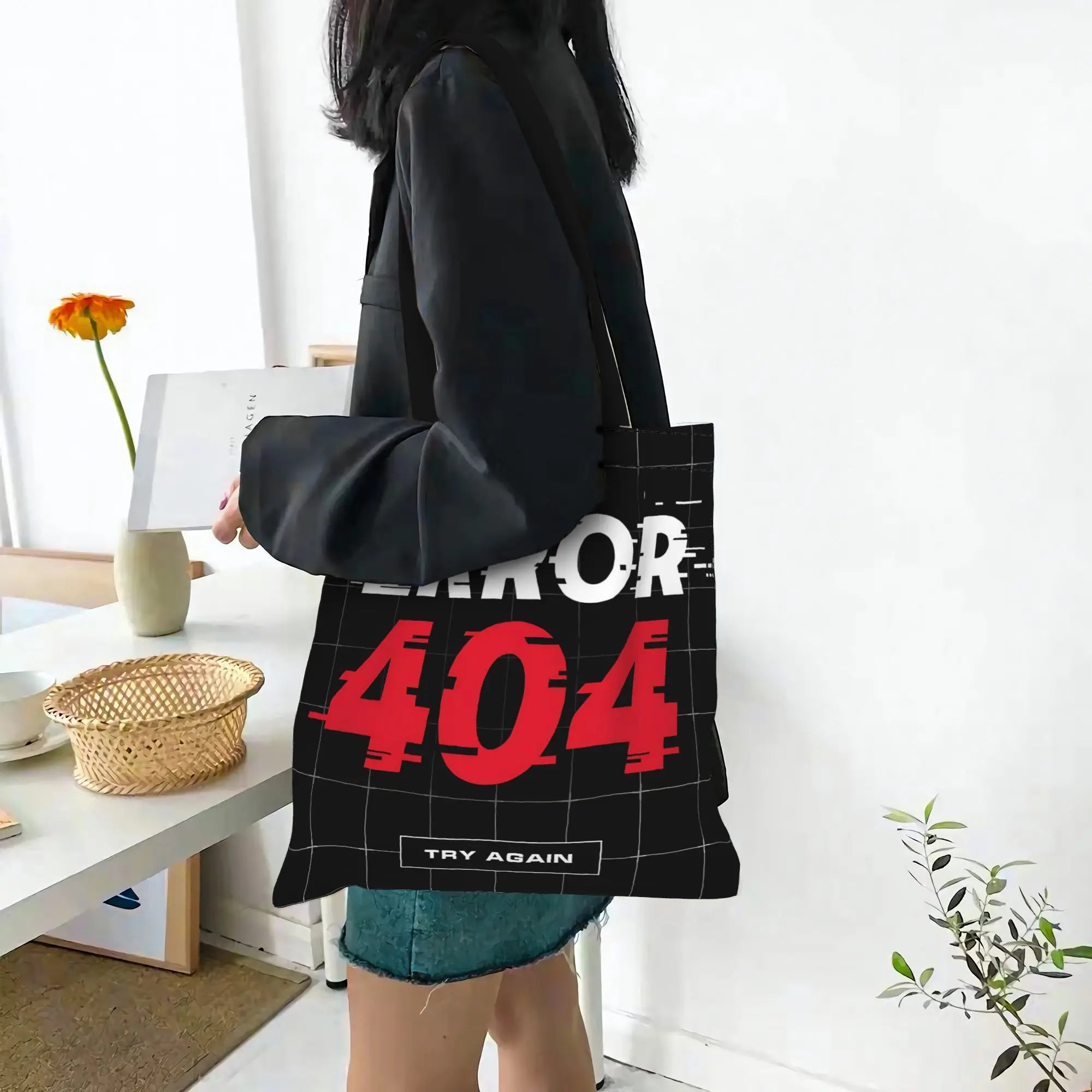 Fashionable Tote Bag - Grand Format Cartes à Jouer Style Toile Sac Foldable Chic Cadeaux