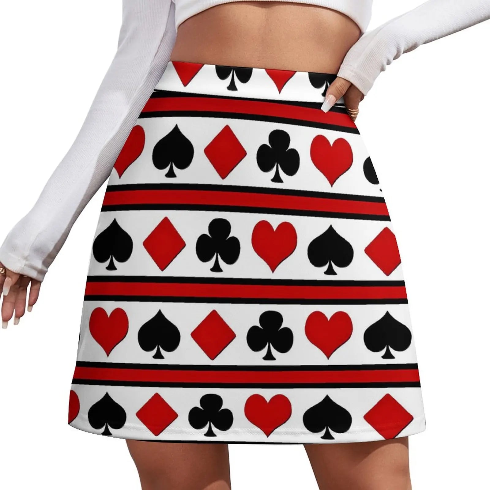 Playing Cards Casino The Gambler Skirt Summer  Y2K Casual A-line Skirts Cute Mini Skirt Ladies Graphic Oversized Skort Clothes