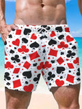 God of Gamblers Vibe Men and Women Poker King 3D Printed Beach Shorts, Quick-Dry Vacation Sports Casual Pants