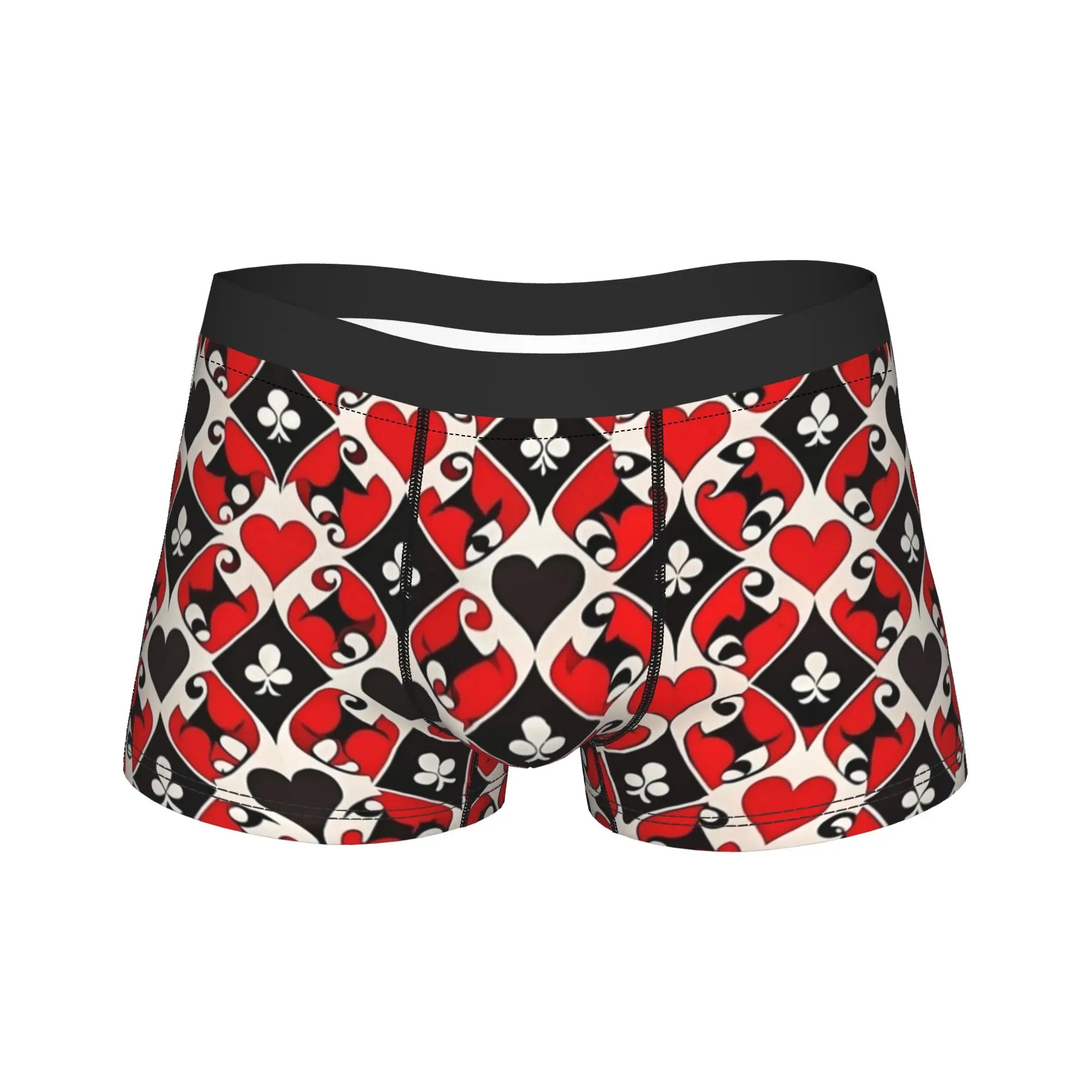 Playing cards suit symbols Underwear  Elastic Underpants Custom DIY Boxer Brief For Men 3D Pouch Plus Size Boxershorts