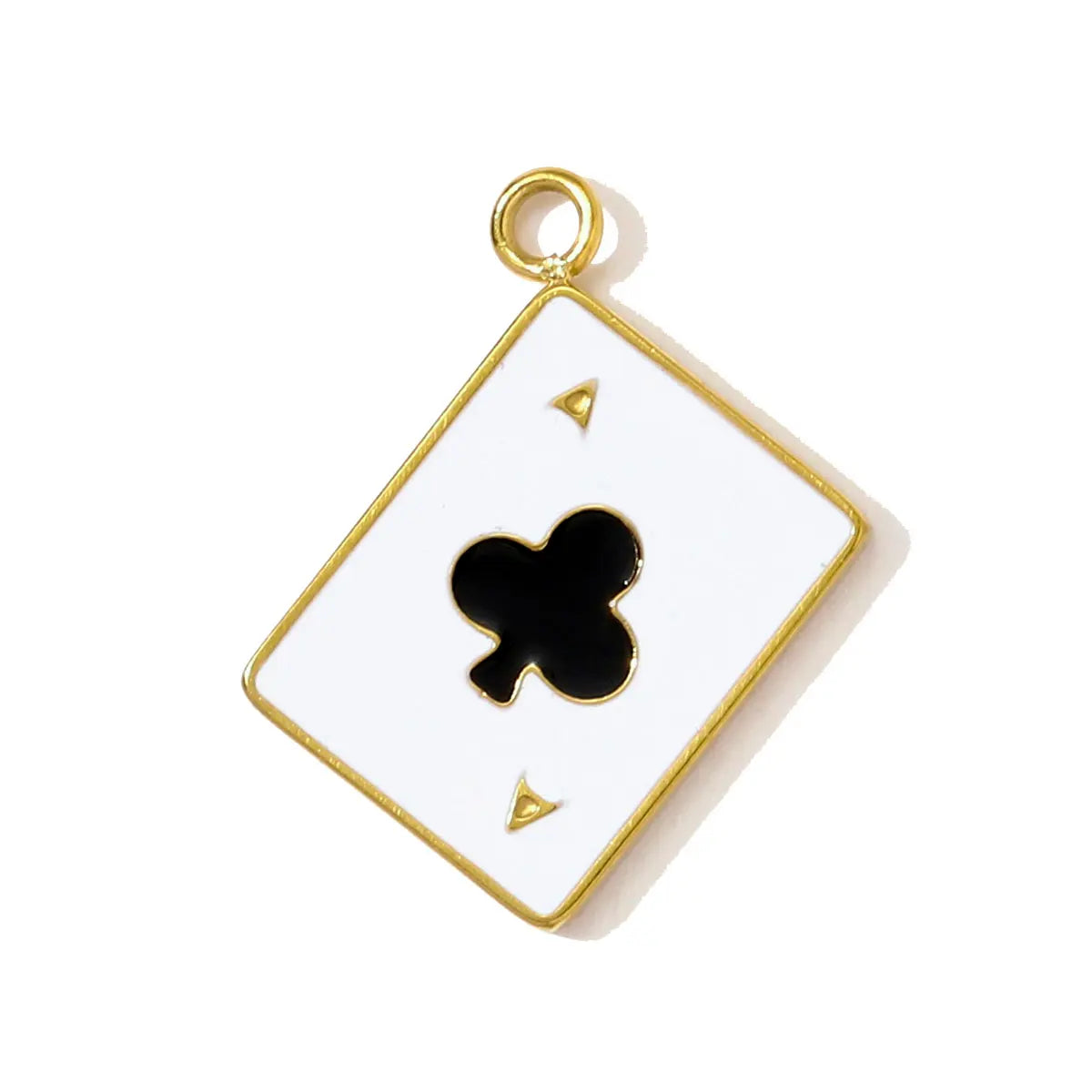 3pcs/lot Enamel Club A Poker Card Stainless Steel DIY Charm Clover Crown Heart Snake Necklace Pendant Women Jewelry Never Fade