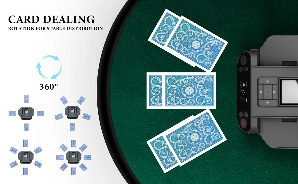 360° Rotating Automatic Card shuffle Dealer Machine 2 In 1 Playing Cards Shuffling Dealing Tool Home party Poker device