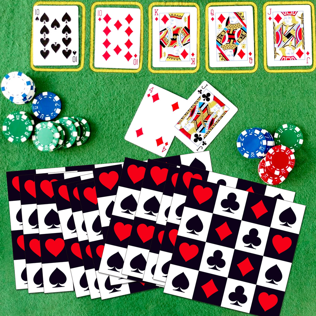 20pcs  Poker Game Card Square Guest Napkins Disposable Paper Dinner Napkin Bathroom Hand Towels Wedding Birthday Party Decor