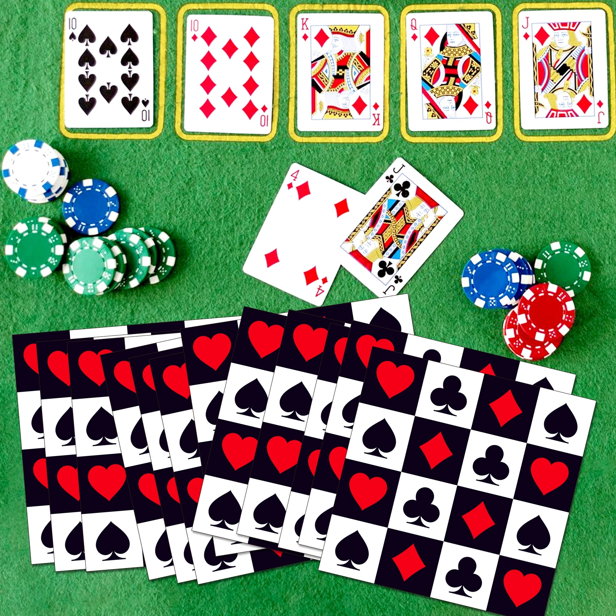 20pcs  Poker Game Card Square Guest Napkins Disposable Paper Dinner Napkin Bathroom Hand Towels Wedding Birthday Party Decor