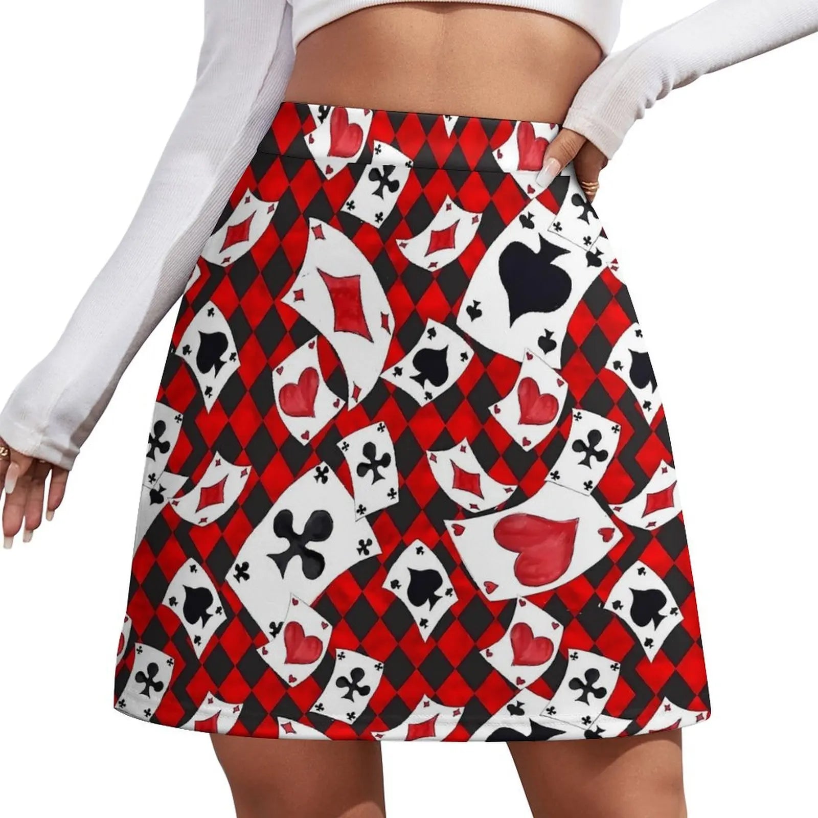 Playing Cards Casino The Gambler Skirt Summer  Y2K Casual A-line Skirts Cute Mini Skirt Ladies Graphic Oversized Skort Clothes
